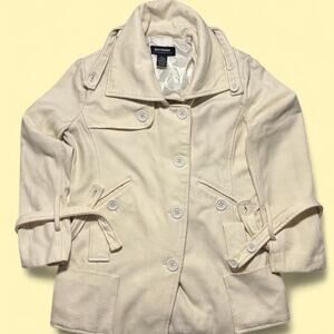 Coffeeshop cream wool coat size